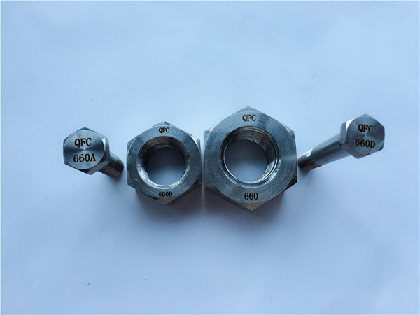 aliaj 660 șuruburi și piulițe hexagonale, elemente de fixare din1.4980